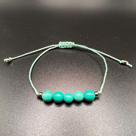 KC Gems Co. Natural Turquoise Slide Bracelet - December Birthstone - Picture 3 of 5